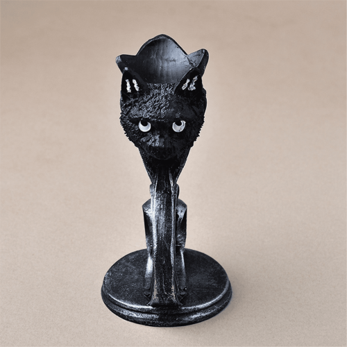 Svart harpiksstatueholder for krystallkuler 2