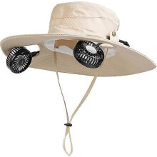 WH Cooling Sun Hat with Fan – UPF 50+ Rechargeable Neck Fan Hat, 16H Runtime, for Fishing, Gardening, Camping, Beach; Compatible with Golfers, Men &
