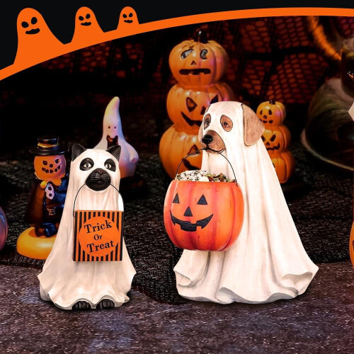 Spookhond snoepkomhouder van hars, Halloween decoratie 2