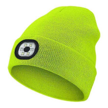 (Fluorescent green) Outdoor Sport Knitted Light Led Hat Flashlight Headlight Headlamp Windproof Hats For Climbing Cycg Camping Head Lamp Item