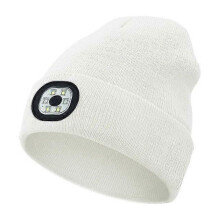 (White) Outdoor Sport Knitted Light Led Hat Flashlight Headlight Headlamp Windproof Hats For Climbing Cycg Camping Head Lamp Item