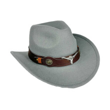 (L, Gray) Cowboy Hat Versatile Photo Props Comfortable Sunhat for Camping Party Travel Gray