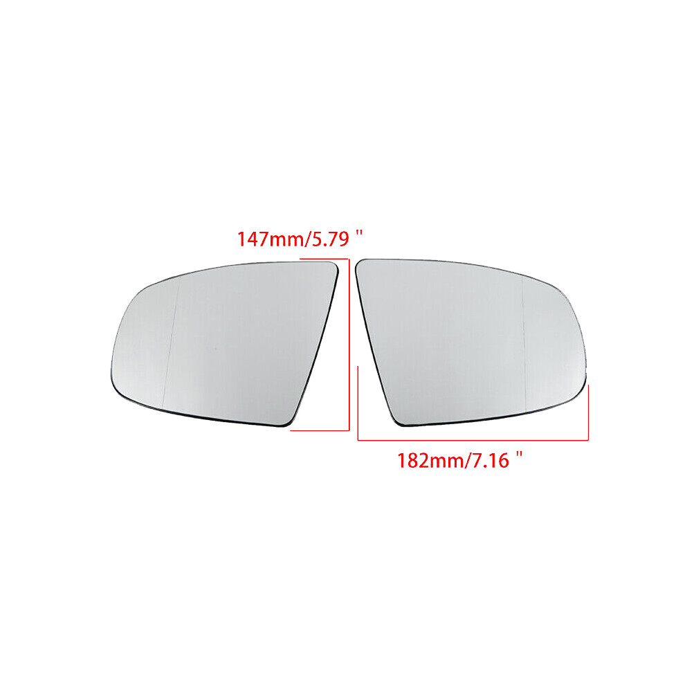 1 Pair Car Rear View Mirror Side Door Mirror Glass Heated + Adjustment For- X5 E70 X6 E71 E72 2007-2014 51167174981 4713099784466
