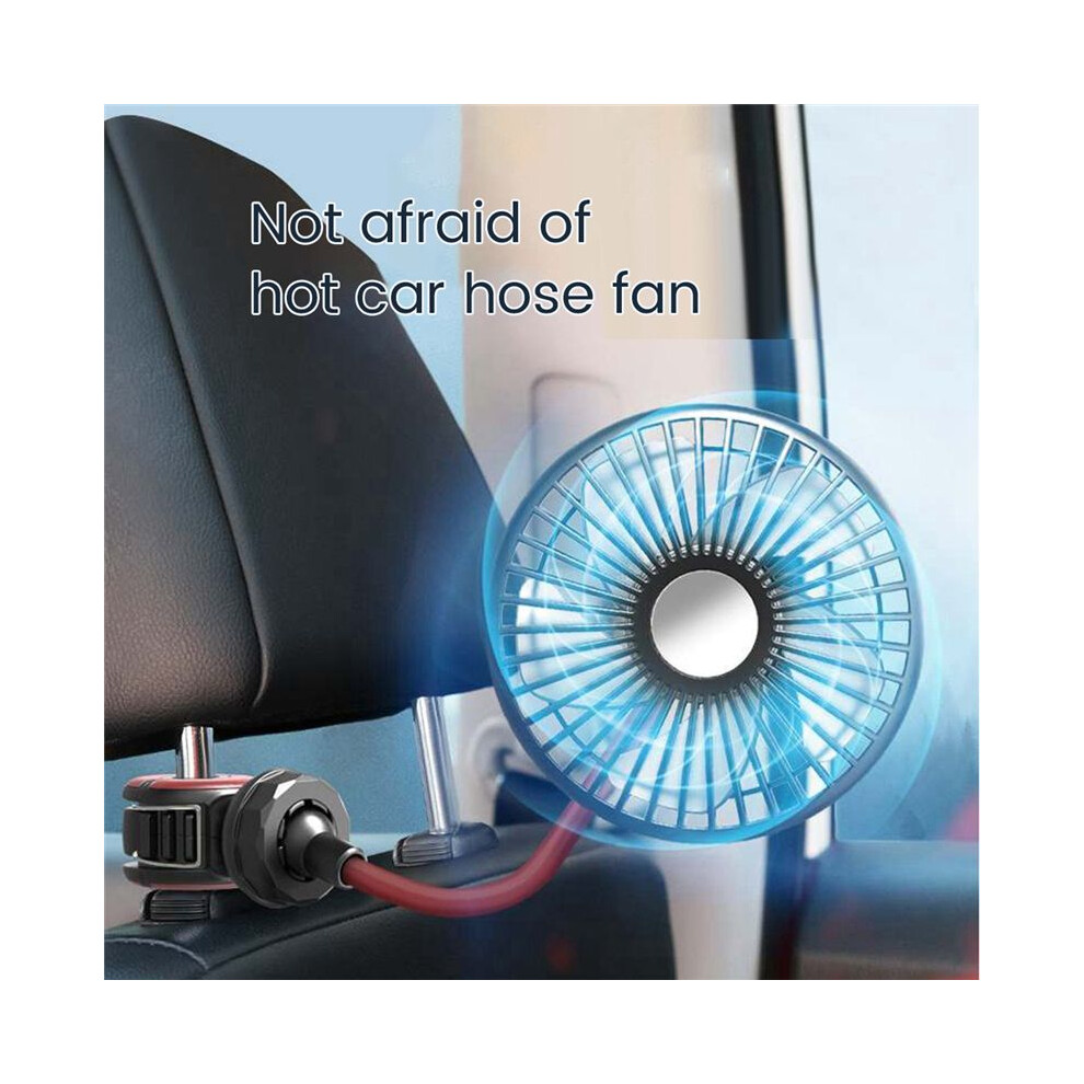 Usb Portable Fan For Car Backseat Fan, 360Degree 3 Speeds Strong Wind 5V Fan With Adjustable Clip Electric Car Fan 4713734796243