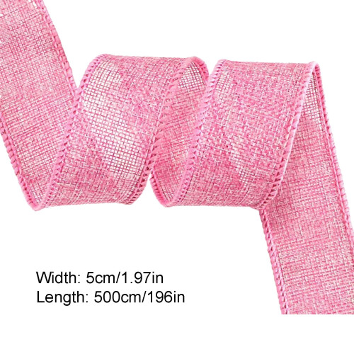 Osterbandrolle mit Drahtverschluss – Rosa Hasenmuster, 5 m 2