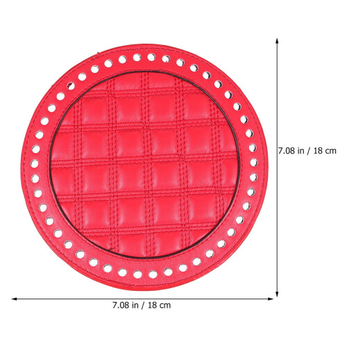 Roter runder Häkeltaschen-Bodeneinsatz 18 cm 1