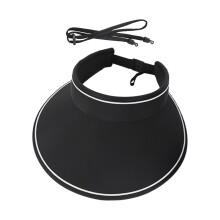 (Hat circumference 57cm to 65cm, Black) Women Sun Hat with Wind Lanyard Casual Beach Cap for Camping Holiday Outdoor Black