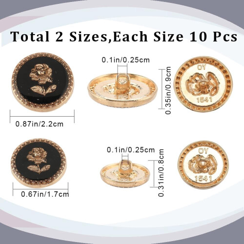 Vintage Κουμπιά από Σμάλτο με Τριαντάφυλλα 17mm & 22mm 20 τεμάχια 1