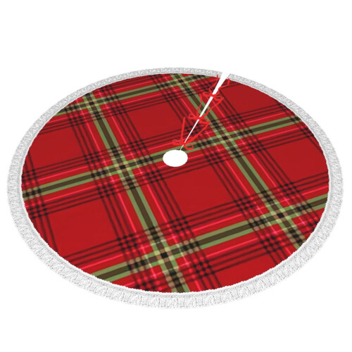Karierter Weihnachtsbaumrock, 91 cm, Polyester 1