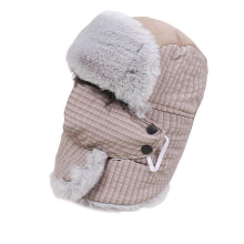 (OS, Khaki) Fashion Winter Hat Adjustable Ear Flap Soft Lining Ushanka Hat for Daily Wear Outdoor Adventure Hiking Camping Headwear  light blue OS