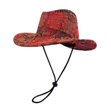 (Rust red) Multipurpose Party Decoration Western Sweet Cool Cowboy Hat Present Supplies Accessory for Outdoor Traveling Camping Rust red