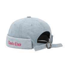 (light blue) Distressed Skull Caps with Embroidery Letter Hiphop Beanies Hat for Spring Camping Adult Outdoor Breathable Hiphop Hat  light blue