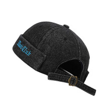 (Black) Distressed Skull Caps with Embroidery Letter Hiphop Beanies Hat for Spring Camping Adult Outdoor Breathable Hiphop Hat  light blue