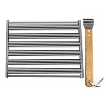Hot Dog Roller Sausage Roller Rack,Sausage Roll Rack Stainless Steel BBQ Hot Dog Rack, Hot Dog Roller for Camping Food L
