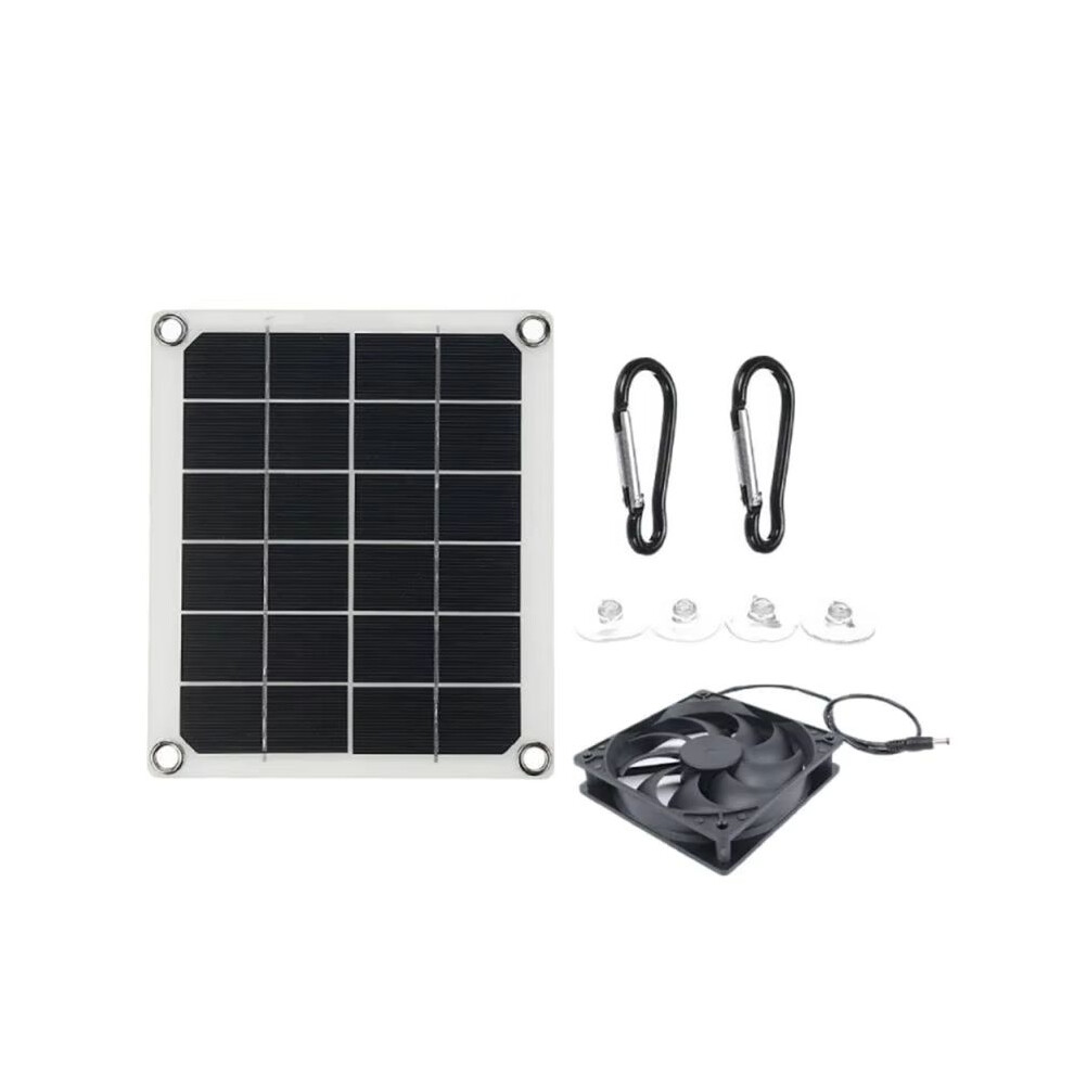 Solar Panel Powered Fan Ventilator 10W Exhaust Fan For Greenhouse Motorhome House Chicken House For Pets 4713334278460
