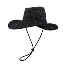 (Black) Multipurpose Party Decoration Western Sweet Cool Cowboy Hat Present Supplies Accessory for Outdoor Traveling Camping Rust red