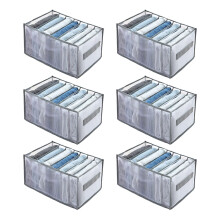 Wardrobe Organiser System for Jeans, Trousers, Shirts, Storage Boxes, Drawer Box in Wardrobe, Drawers,Clothes 6Pcs