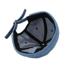 (Navy blue) Distressed Skull Caps with Embroidery Letter Hiphop Beanies Hat for Spring Camping Adult Outdoor Breathable Hiphop Hat  light blue