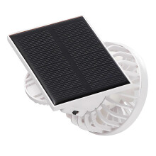 (White) Wearable Solar Powered Clip on Hat Fan Practical Outdoor Indoor Cooling Solution for Summer Outdoor Hiking Camping White