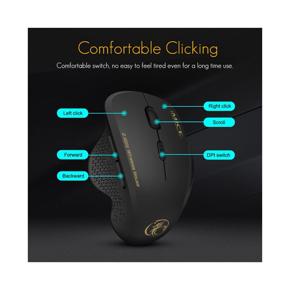 Imice Wireless Gaming Mouse Ergonomic Mouse 6 Keys Led 1600 Dpi Computer Charge Mouse Gamer Mice For Pubg Fps Game 6031394933470