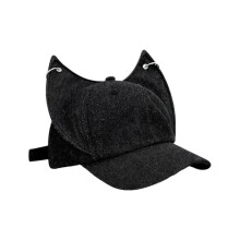 (Black) Comfortable Denims Baseball Hat with Ears Cold Weather Warm Hat Everyday Wear for Men and Women  Deep Blue