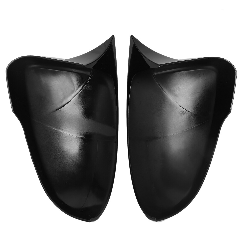Car Glossy Ox Horn Rearview Side Glass Mirror Cover Trim Frame Side Mirror Caps For Tucson 2015-2020 Black 6033987394491