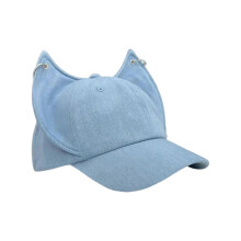 (Light Blue) Comfortable Denims Baseball Hat with Ears Cold Weather Warm Hat Everyday Wear for Men and Women  Deep Blue