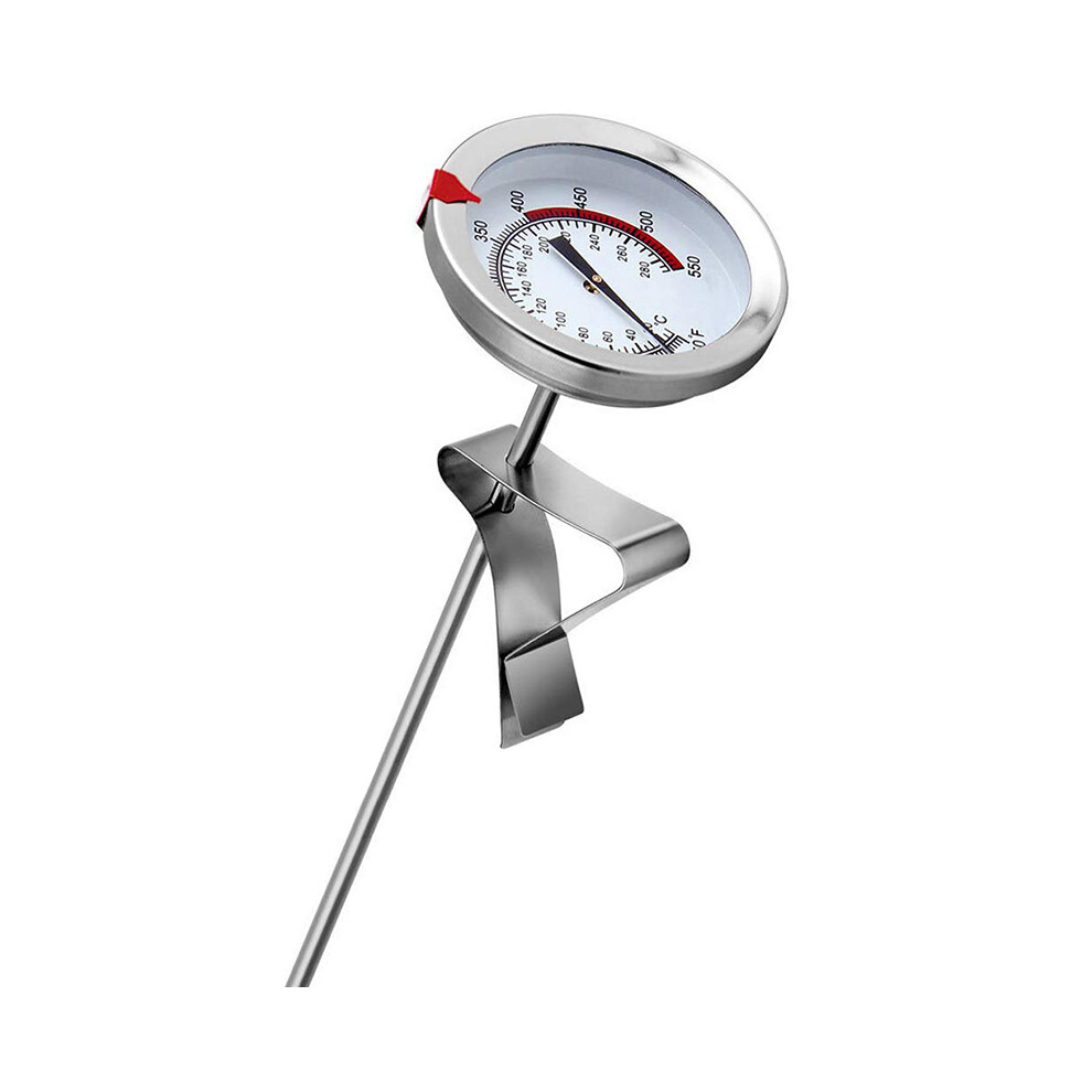 12 inch Mechanical Meat Thermometer Instant Read, Long Stem, Waterproof, No Battery Required, Stainless Steel Deep Fry Thermometer for Turkey, BBQ,