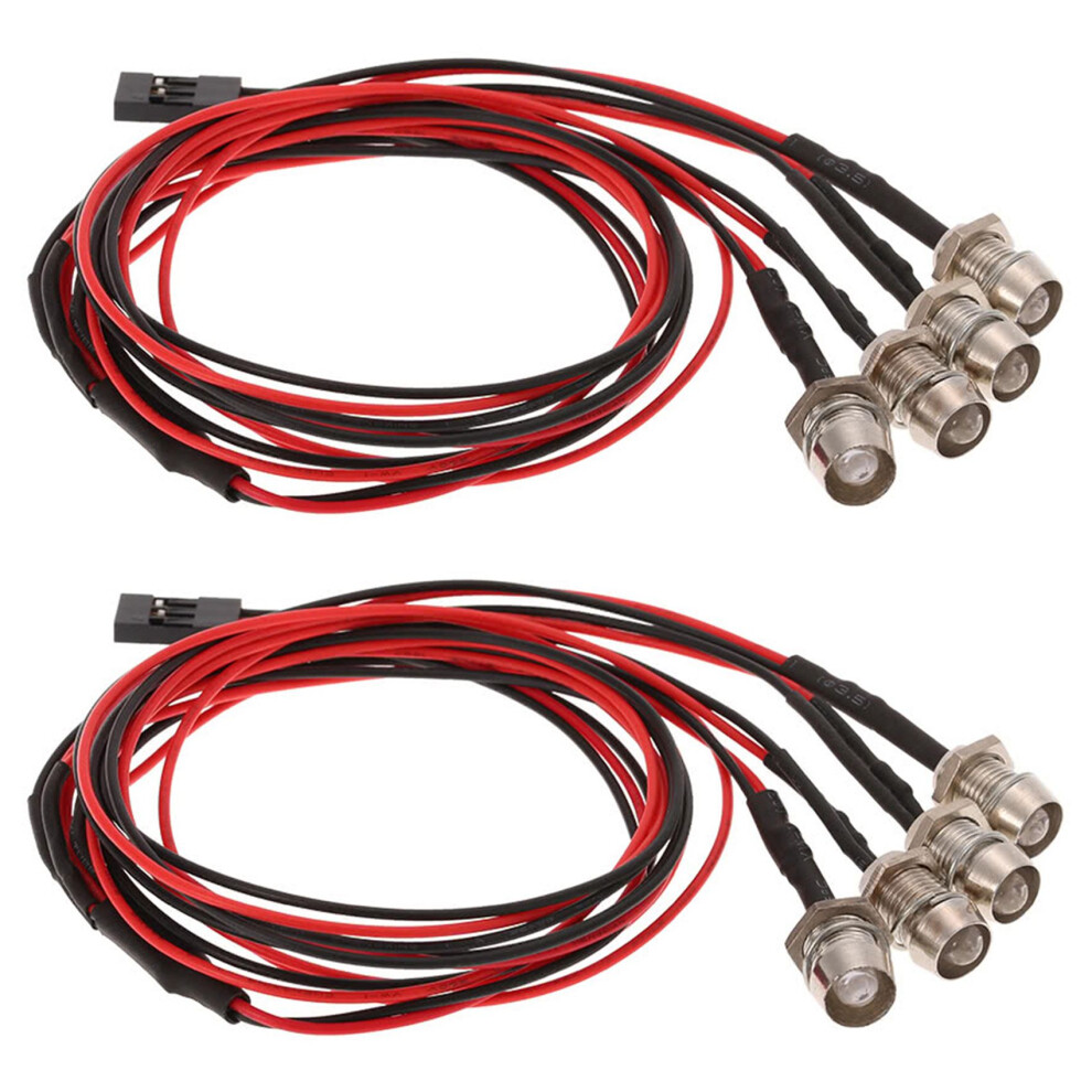 2X 4 Led Lights Kit 2 2 For 1/10 1/8 Hsp Redcat Rc4wd Axial Scx10 D90 Hpi Rc Car White/Red 4712950958800