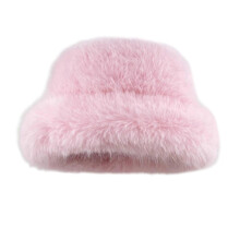 (Pink) Winter Keep Warm Thick Bucket Hat Ladies Windproof Commute Camping Skiing Fisherman Hat Shopping Hat for Girlfriend  White