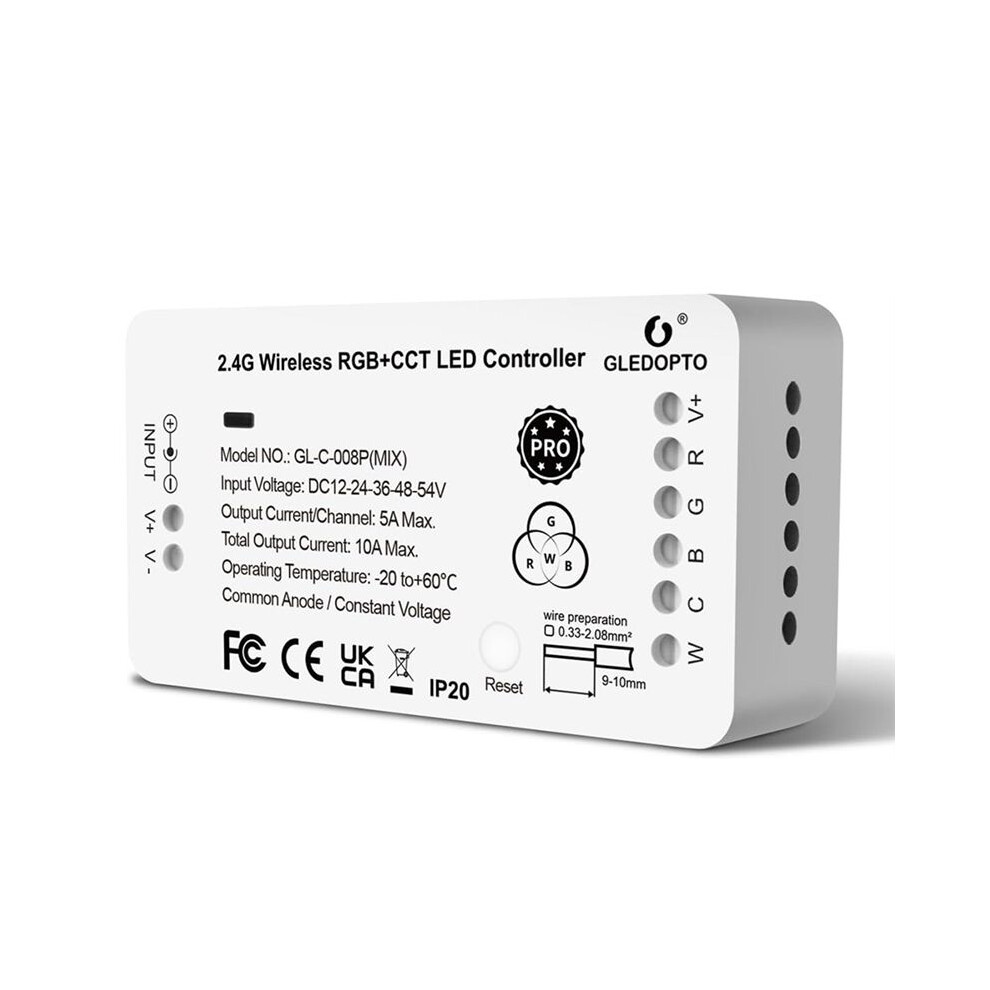 Gledopto Zigbee 3.0 Led Strip Controller Rgbcct Rgbw Pro White Light Mix Pwm Dimming Phone App Voice Control 6033687939350