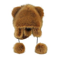 (aldult) Winter Plush Raccoon Tail Hat Keep Warm Adult Kids Unisex Windproof Commute Camping Mongolian Plush Hat for Parent Kids  child