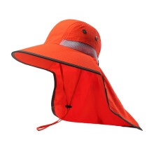 (Orange and red) Breathable Fisherman Hat Fluorescent Color Sunproof Hat For Beach And Camping Adventure Outdoor Activity Fishing Hat  Orange and red