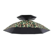 (Camouflage vinyl) Fishing Camping Gardening Umbrella Folding Hat Umbrella Hat Folding Head Umbrella Rain Sun Umbrella Caps with Headband