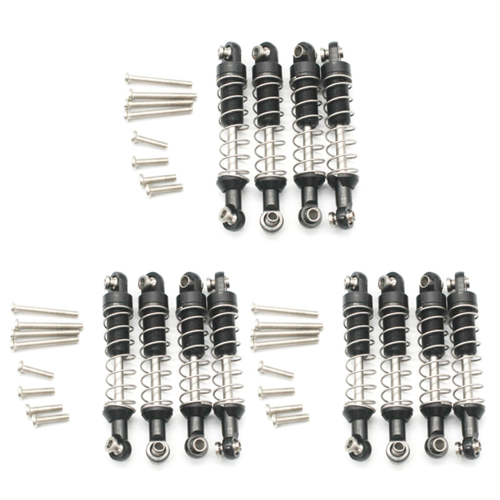 12 Pcs Metal Damper For Wpl C14 C24 C34 Mn D90 D91 D96 D99 D99s Mn90 Mn99s Rc Car Upgrade Parts, Black 4713634445289