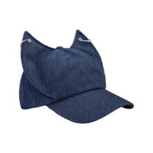 (Deep Blue) Comfortable Denims Baseball Hat with Ears Cold Weather Warm Hat Everyday Wear for Men and Women  Deep Blue