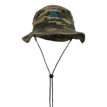 Camouflage Fisherman Hat for Women Men Breathable Camping Caps Sun Protective Hat with Adjustable Belt Foldable Floppy Hat