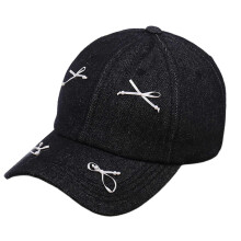 (Black) Women Studded Bow Baseball Hat 3D Bow Versatile Hat for Summer Spring Breathable Hat for Adults Casual Sport  Deep Blue