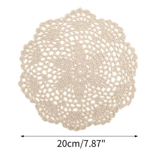 Häkelspitzendeckchen, 20,3 cm, Beige, 12 Stück 2