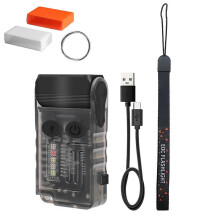 (Red light black tran) Hat Clip Flashlight Water Proof Light Handheld Flashlight Small Light Hiking Cycling Camping Outdoor Pocket Flashlight