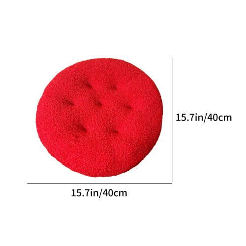 Rond zitkussen van fluweel, 40x40 cm, rood 2