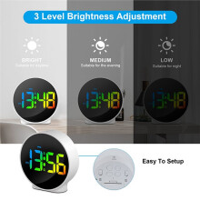 Digital Väckarklocka LED-Skrivbordsklocka Elektronisk Klocka Dubbel Väckarklocka 12/24 Timmar Snooze Veckovis Sängklocka Bordsklocka Vit