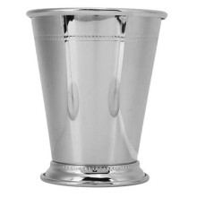 Eleganter Retro-Mint-Julep-Becher Aus Edelstahl mit Perlenmuster, Hohe Stabilität, Ideal für die Hausbar und Cocktail-Liebhaber (Klassisches Silber)