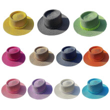 (Orange) Macaron Color for Sun Visor Hat Wide Brim Concave Straw Hat with Chain Summer Beach Hat for Outdoor Camping Climbing  Tibetan blue