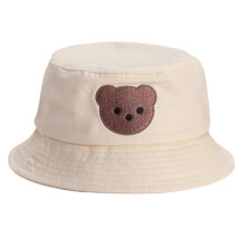 (M, bear head) Stylish Bear Pattern Toddler Fisherman Hat Breathable Cotton Cap Sun Protections Suitable for Camping Hiking & Fishing  M