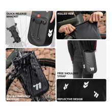 WEST BIKING Borsa da Forcella Anteriore per Bicicletta, Capacità 5,5 Litri, Impermeabile, Multifunzionale, Accessori per Ciclismo.