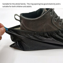 Cubrezapatos Impermeables para Exteriores - Cubrebotas CPE Desechables, Antideslizantes, Negros (Paquete de 100)