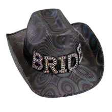 (Silver) Multipurpose Party Decoration Western Shimmering Cowboy Hat Present Supplies Accessory for Outdoor Traveling Camping  White