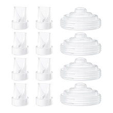 12 Pack Pump Parts, 8PCS Duckbill Valves 4PCS Silicone Diaphragm for  M5, Replace Mom Cozy M5 Replacement Parts