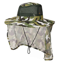 (White plus green) Wide Brims Camouflage Fisherman Caps Sun Protective Fishing Hat for Women Men Unisex Outdoor Camping Breathable Floppy Hat  THY
